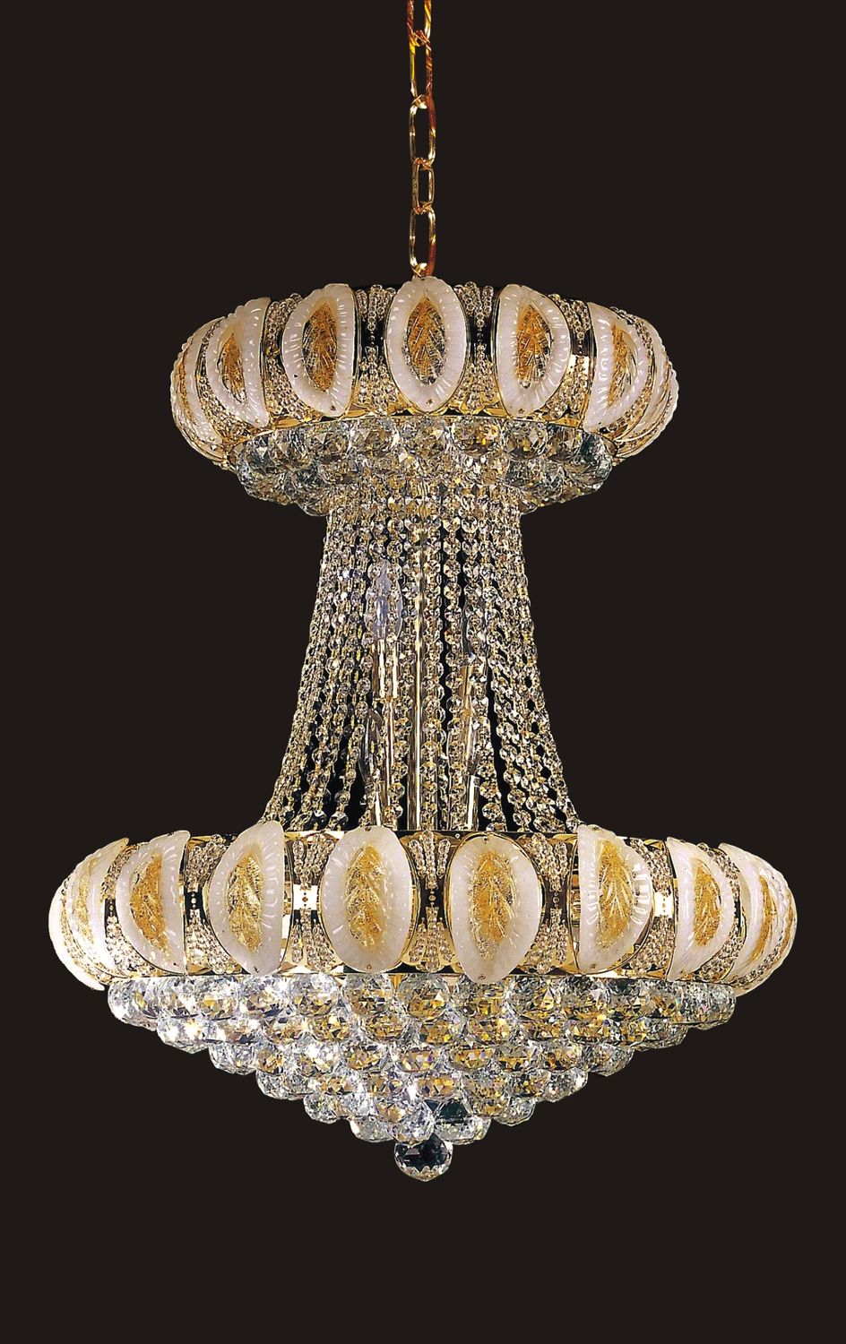 6685HC-24&#39;&#39;X28&#39;&#39; CHROME MURANO STYLE CHANDELIER WITH EXTENDED TOP AND EXTRA CRYSTAL (CB162)(FO210)