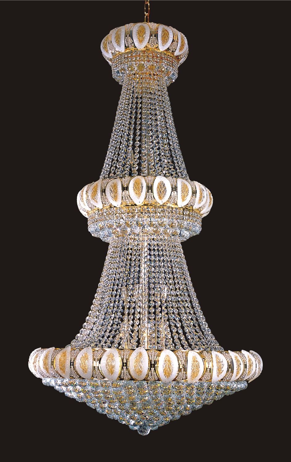 6685H36G - W36X66 GOLD HANGING CHANDELIER