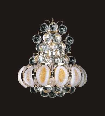 6685W12C -W12''H16'' CHROME SPIKE TOP WALL LIGHT WITH MURANO STYLE SIDE GLASS (CB28)(FO77)