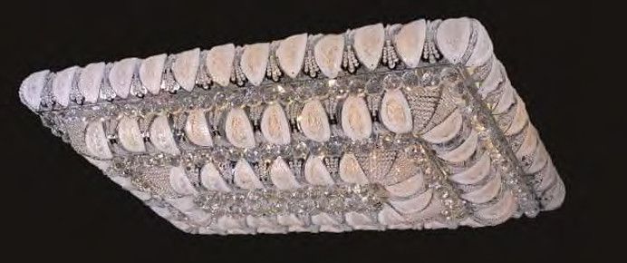 6685F-SQ 32X48 CHROME SQUARE LED COLOR CHANGING REMOTE CONTROL CHANDELIER (CB172)(FO525)