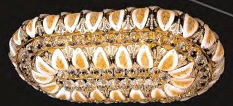 6685F-OV LED 18X30 GOLD FLUSH MOUNT COLOR CHANGING WITH REMOTE (CB68)(FO185)
