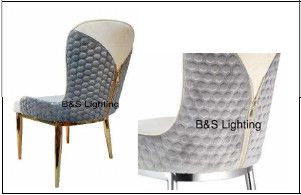 DC2002C - 16 X 17 X 37 CHROME STAINLESS STEEL + FLANNELETTE DINING CHAIR