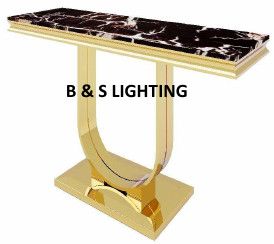 CN2001G 52 X 16 X 32  - GOLD STAINLESS STEEL + MARBLE  CONSOLE TABLE
