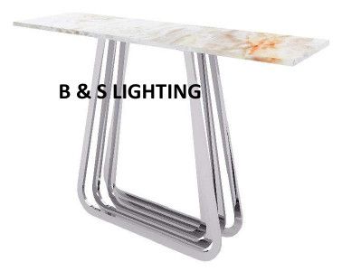 CN2005C - CONSOLE TABLE STAINLESS STEEL + MARBLE 51 X 15.7 X 31