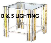 ET2011G 19 X 19 X 20 STAINLESS STEEL + GLASS END TABLE