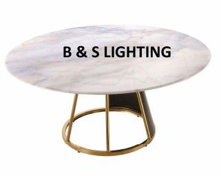 CT2007G 40 X 17 BLACK/GOLD IRON + MARBLE COFFEE TABLE