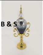 DECO1 9 X 5 X 22 IRON + GLASS CANDLE HOLDER