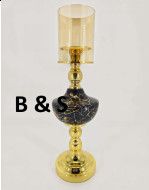 DECO7 5 X 5 X 19 IRON  + CERAMIC  CANDLE HOLDER