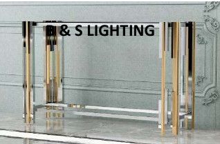 CN2011G 51 X 15 X 31 GOLD STAINLESS STEEL + GLASS CONSOLE