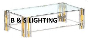 CT2011G 51 X 27 X 16 STAINLESS STEEL + GLASS COFFEE TABLE