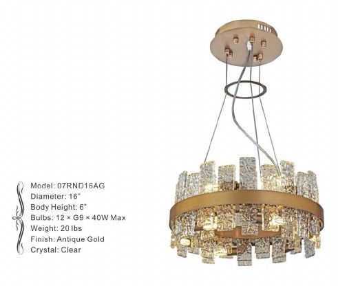 07RND16AG  ROUND 16 X 6 - COSMO ANTIQUE GOLD