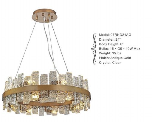 07RND24AG  ROUND 24 X 6 - COSMO ANTIQUE GOLD