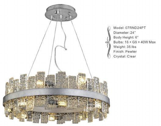 07RND24PT 24&quot; X 6&quot; COSMO PEWTER ROUND