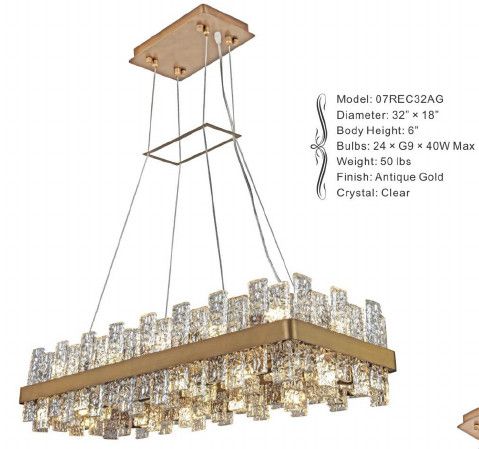 07REC32AG RECTANGLE 32 X 18  - COSMO ANTIQUE GOLD