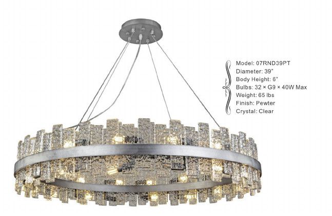 07RND39PT 39&quot; X 6&quot; COSMO PEWTER ROUND