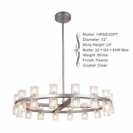 14RND32PT 32" X 24" KYOTO PEWTER ROUND