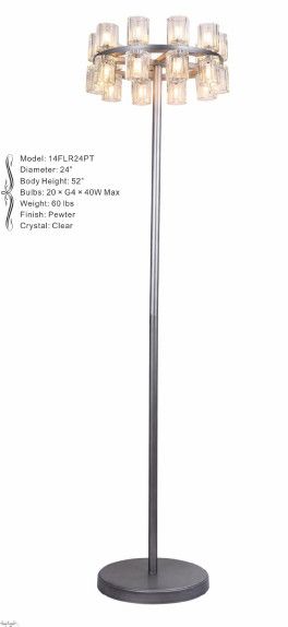 14FLR24PT 24&quot; X 52&quot; KYOTO PEWTER FLOOR LAMP
