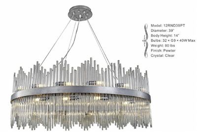 12RND39PT 39&quot; X 14&quot; MUNICH PEWTER ROUND