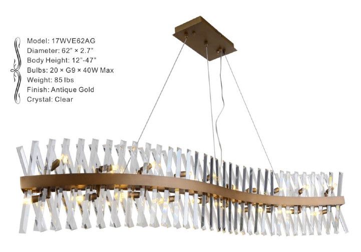 17WVE62AG 62” X 2.7” MONTREUX ANTIQUE GOLD WAVE