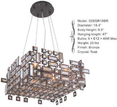 02SQR19BR 19.4" X 9.5" BRONZE ORAN SQUARE