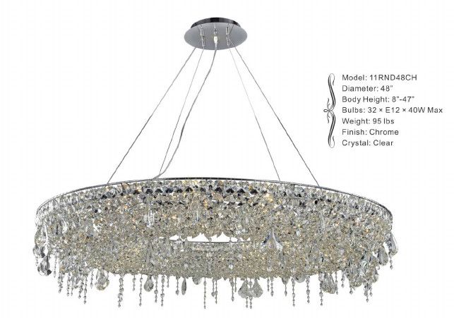 11RND48CH 48&quot; X 8&quot; ARTIC ICE CHROME ROUND