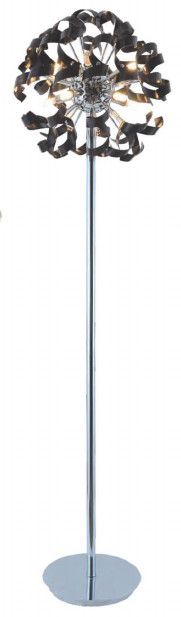 30FLR16BL 15.5&quot; X 67&quot; RIETI CHROME - METAL BLACK FLOOR LAMP