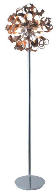 30FLR16AG 15.5&quot; X 67&quot; RIETI CHROME - METAL ANTIQUE GOLD FLOOR LAMP
