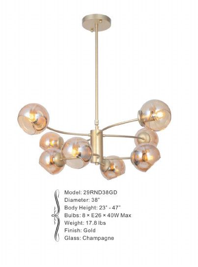 29RND38GD 38&quot; X 23&quot; SHINE GOLD ROUND