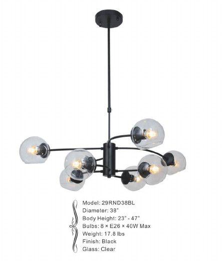29RND38BL 38&quot; X 23&quot; SHINE BLACK ROUND