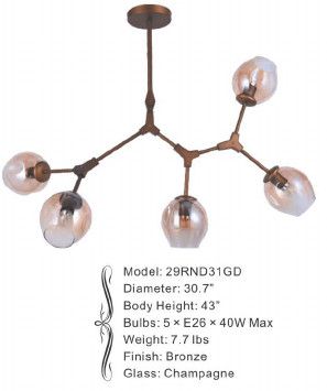 29RND31GD 30.7&quot; X 43&quot; SHINE BRONZE ROUND