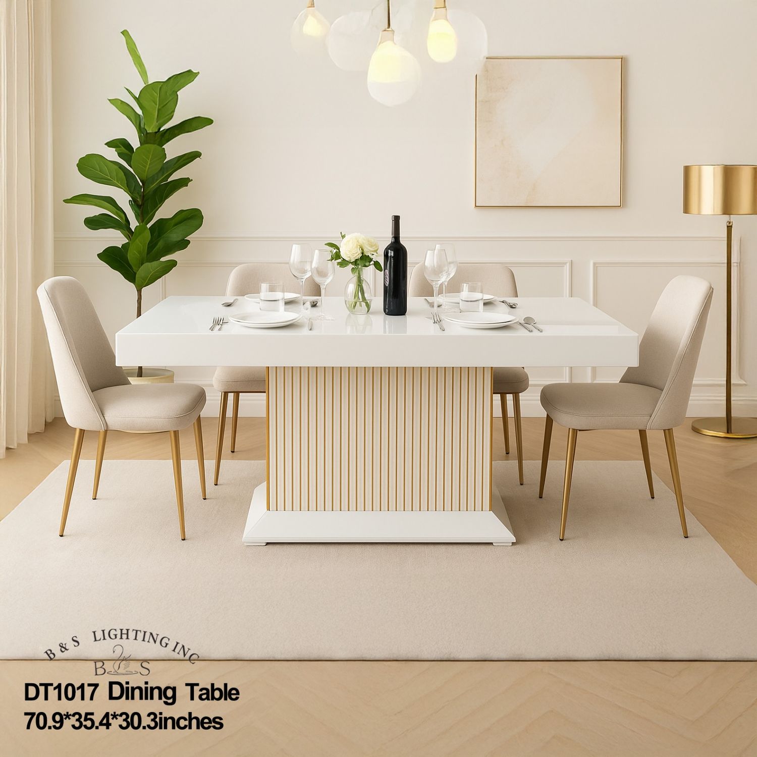 DT1017 – Dining Table 70.9&quot;×35.4&quot;×30.3&quot;