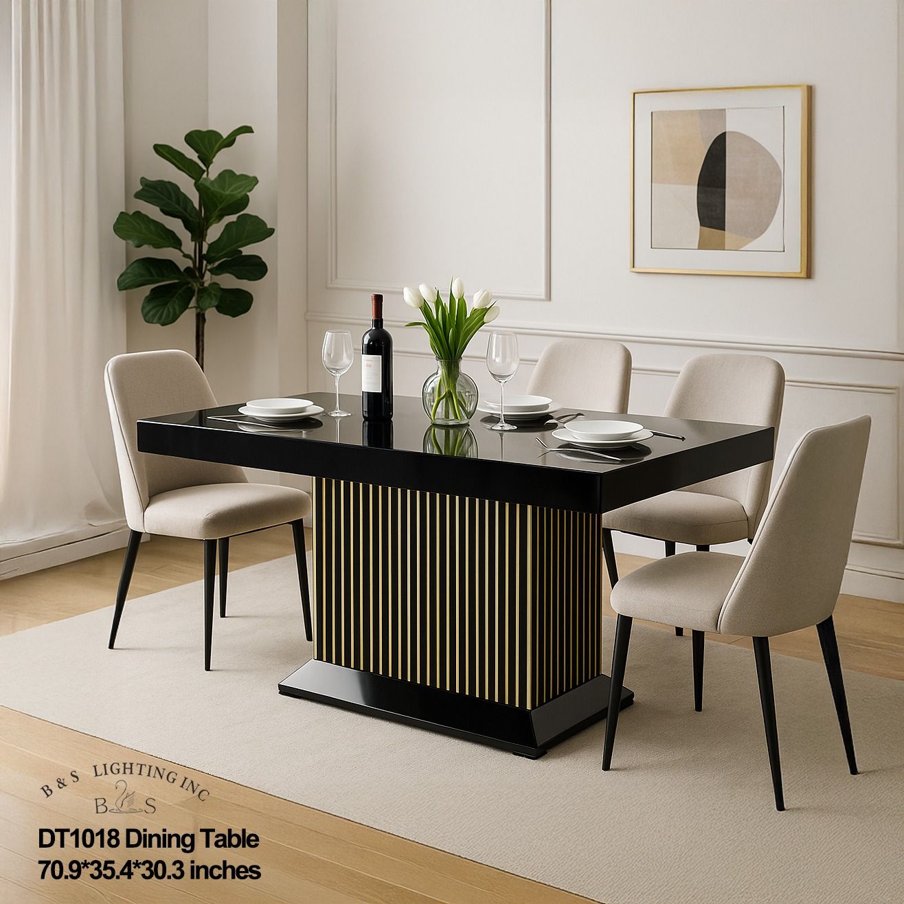 DT1018 – Dining Table 70.9&quot;×35.4&quot;×30.3&quot;