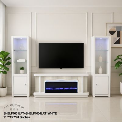 SHELF1001LFT – Display Shelves with Fireplace TV Stand 21.7"×15.7"×74.8"