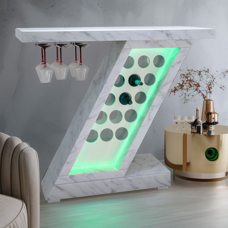 CONBAR101 48X16X44 INCH CONSOLE /BAR  WITH BLUETOOTH SPEAKERS AND LED COLOR CHANGING