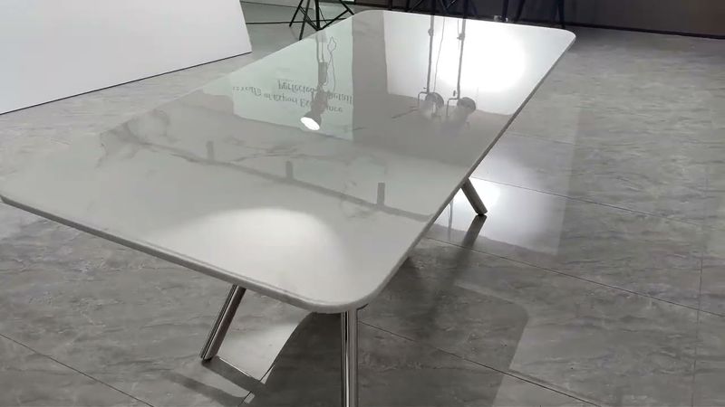 DT2006 80 X 40 X 30 -STAINLESS STEEL + MARBLE  DINING TABLE