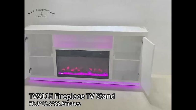 TVS115 – Fireplace TV Stand 70.9"×13.8"×33.5"