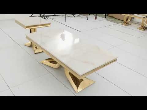 CT2003G 52X28X18 GOLD STAINLESS STEEL COFEE TABLE