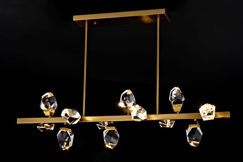 1101LNG45AG 45"X24" MODERN GLASS DROP (12 CRYSTAL DROP)
