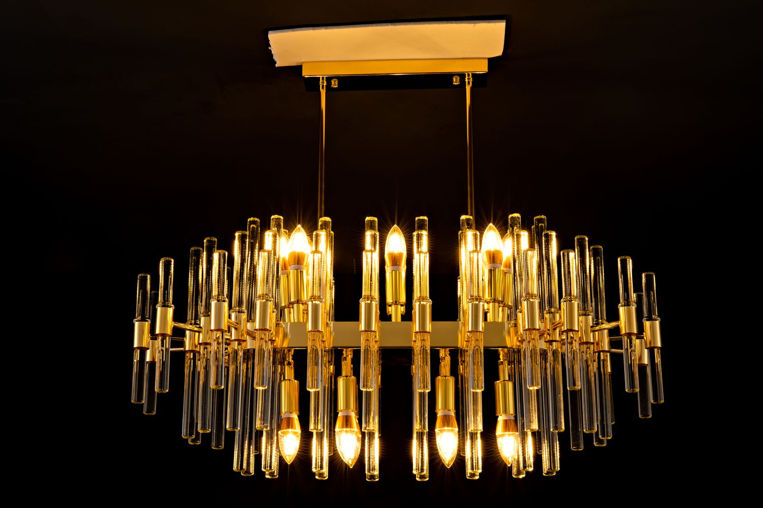 24008OVL32G 32"X22" 16L TRANSITIONAL CHANDELIER