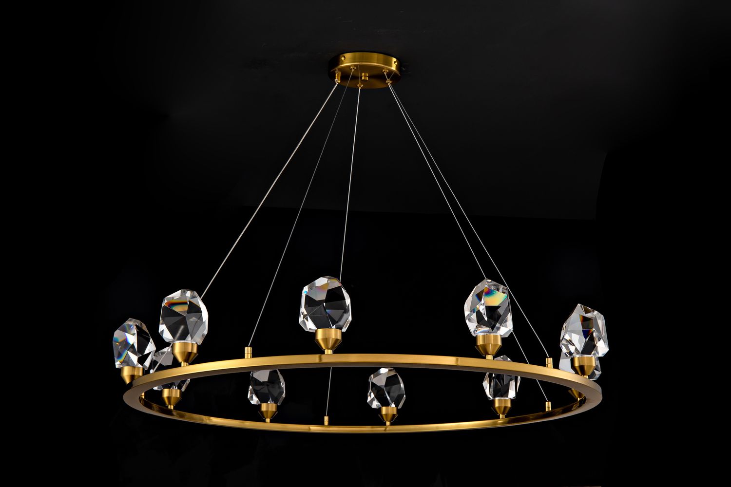 1101RND40AG 40"X48" MODERN GLASS DROP (10 CRYSTAL DROP)