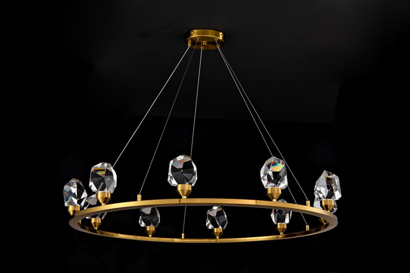 1101RND40AG 40"X48" MODERN GLASS DROP (10 CRYSTAL DROP)