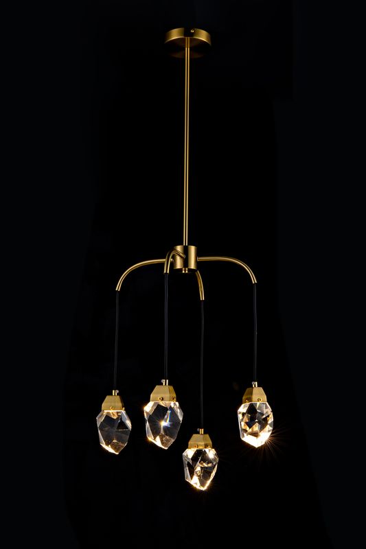 1101RND8AG 8"X48" MODERN GLASS DROP (4 CRYSTAL DROP)