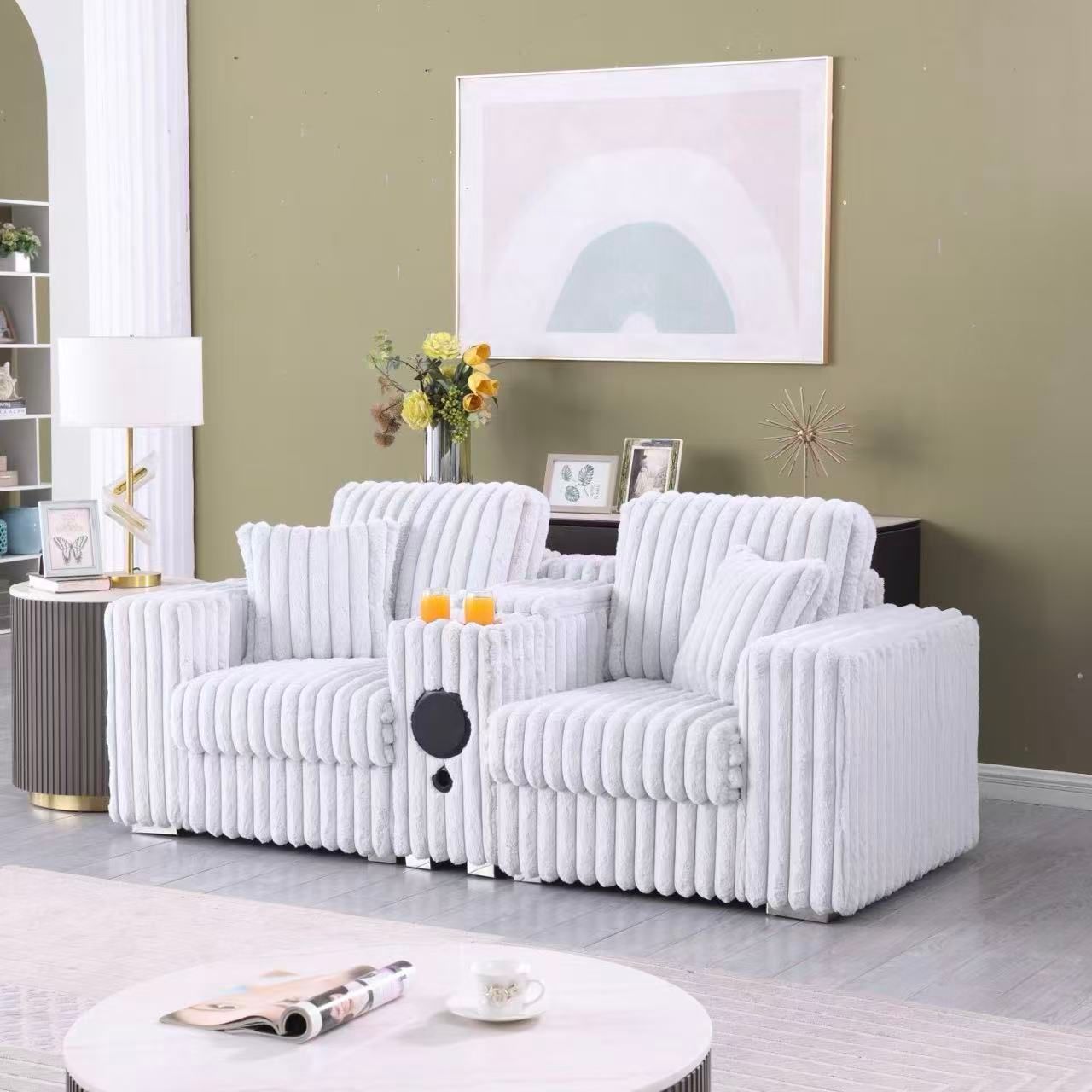 462 LOVE SEAT WITH CENTER CONSOLE 85X38X35