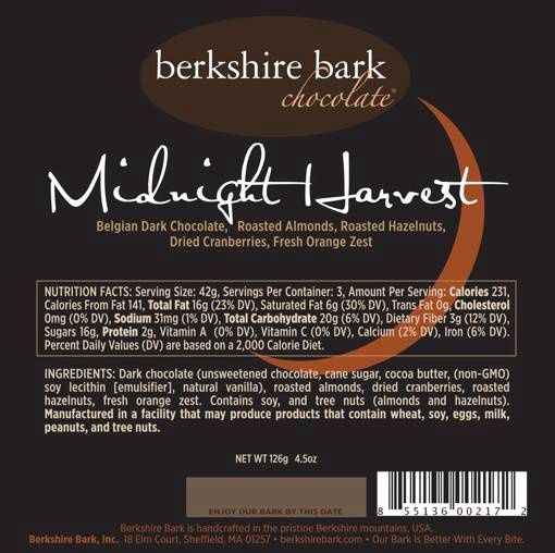 4.5oz Berkshire Bark "Midnight Harvest"