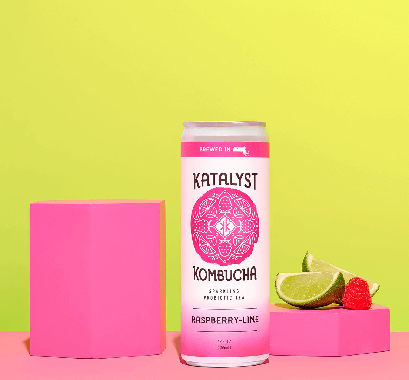 12oz-C Katalyst Kombucha "Raspberry Lime"