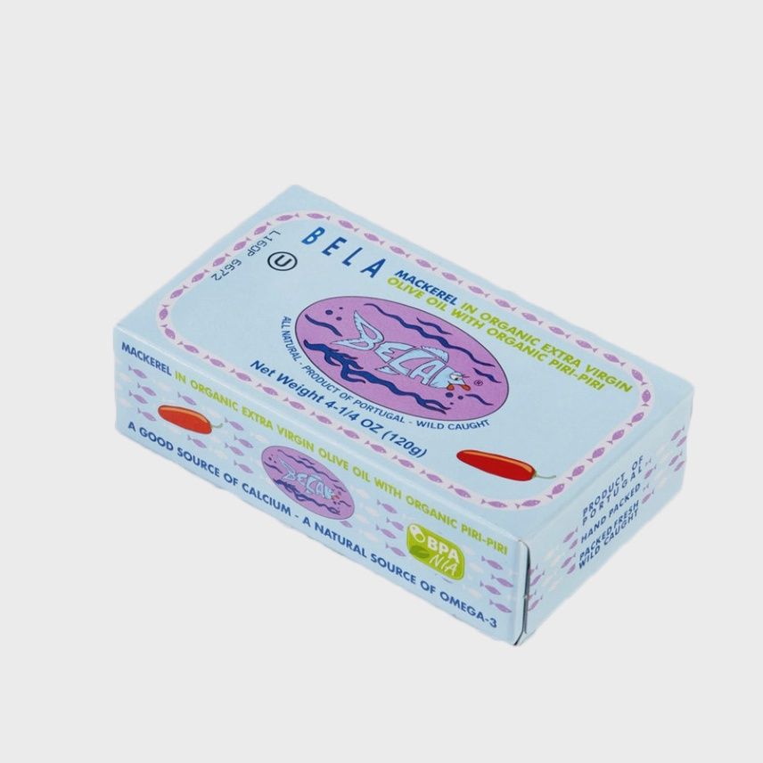 4.25oz Bela "Mackerel in Organic EVOO with Piri Piri"