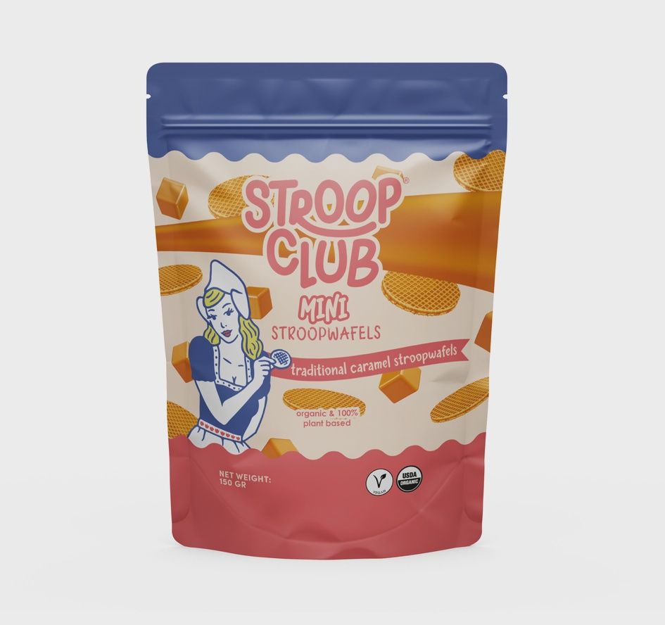5.3oz Stroop Club "Mini Traditional Caramel" Organic Stroopwafels