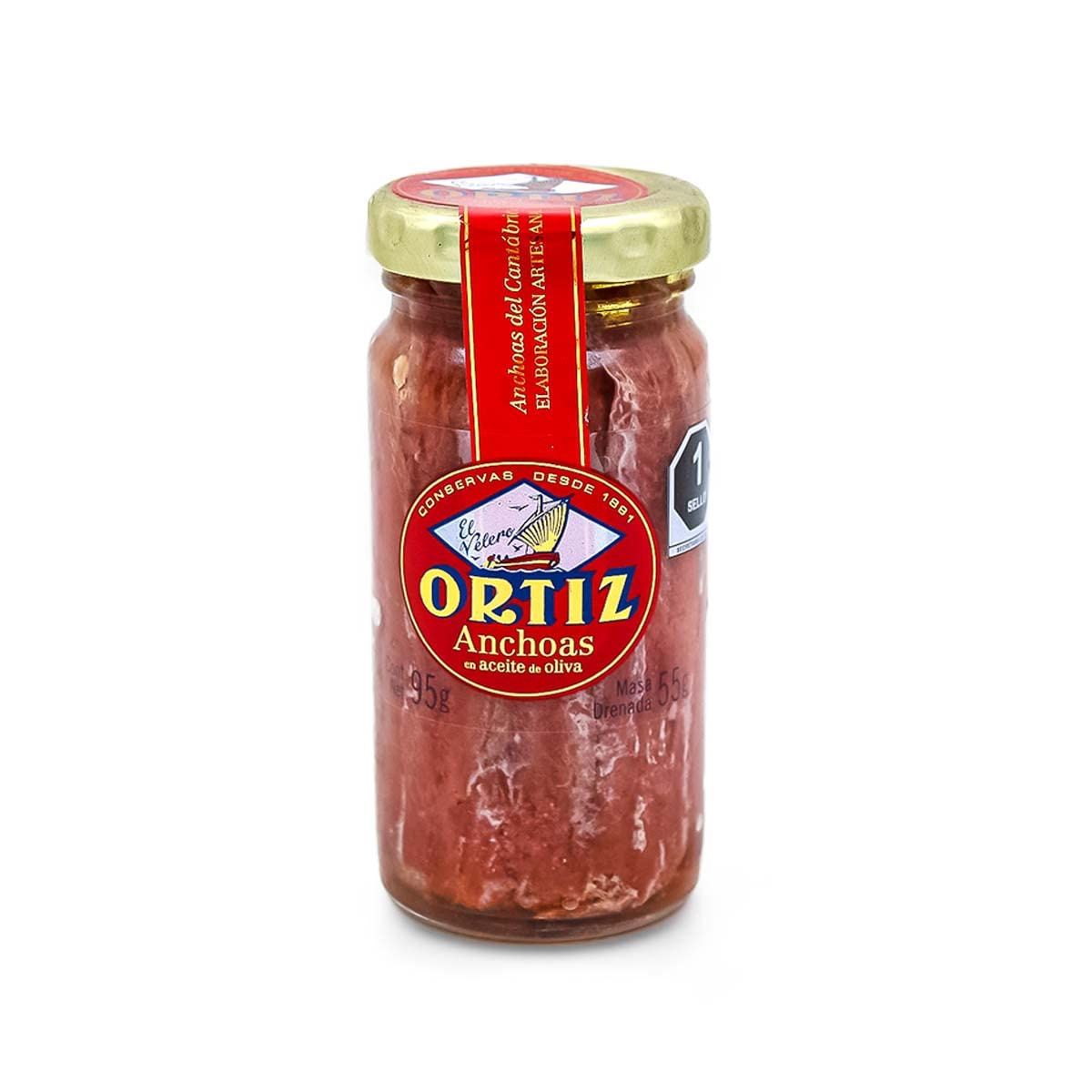 3.3oz-Jar Ortiz "Anchovy Fillets In Olive Oil"