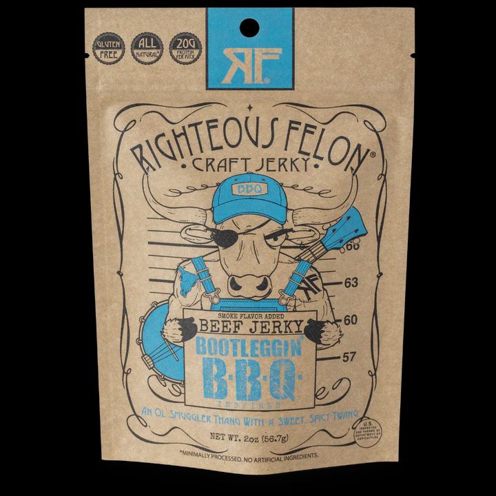 2oz Righteous Felon "Bootleggin' BBQ" Beef Jerky