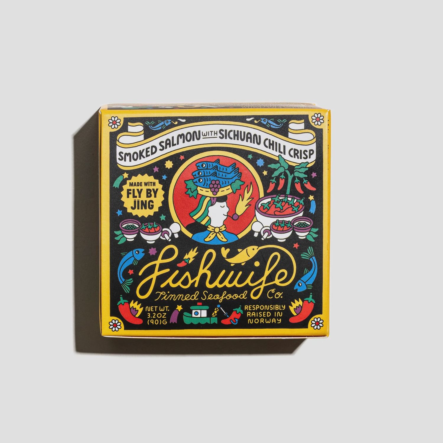 3.2oz Fishwife x Fly By Jing "Smoked Salmon with Sichuan Chili Crisp"